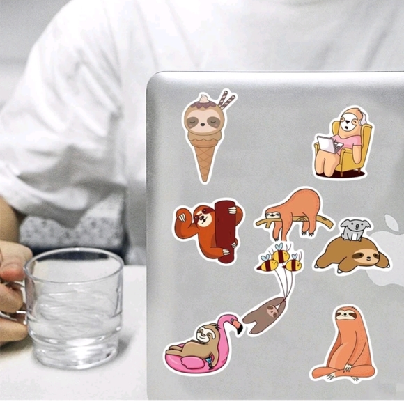 🍉5 for $25* Laptop Sloth Stickers - Picture 3 of 7